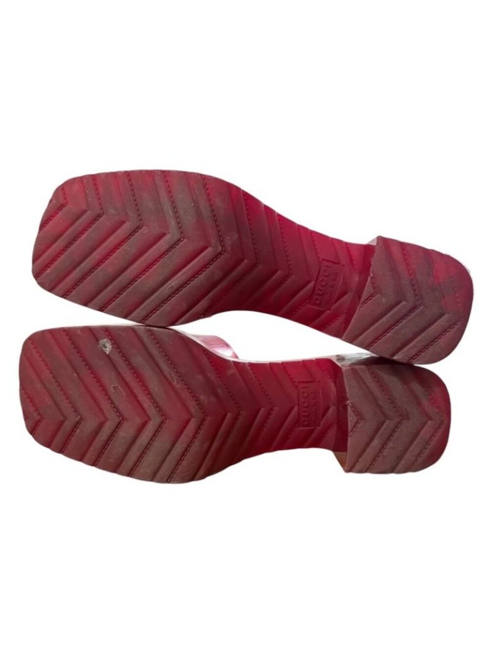 Gucci Rubber Logo Sandals Red - Picture 7 of 9